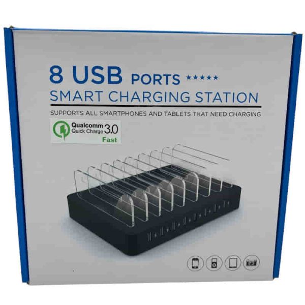 8 PORTS LADESTATION QUICK CHARGE 3.0 kasse